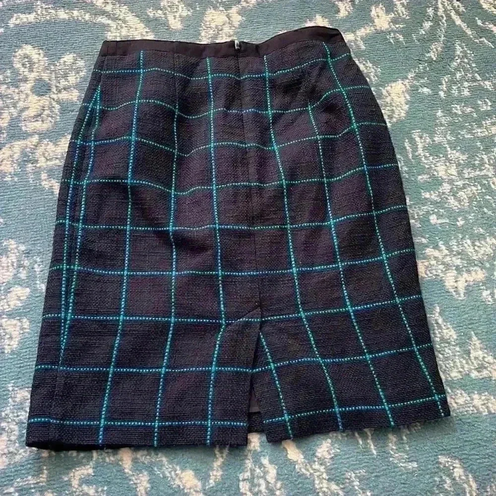 Banana republic woven cotton grid lined skirt zero